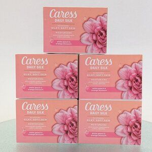 Caress Daily Silk White Peach & Orange Blossom Bar Soap 3.75 Oz Pack Of 5